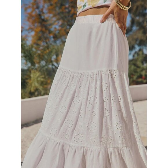 Boho-Inspired High Waisted Long Skirt - Flowy Tiered Design for Every Occasion - Picture 3 of 5
